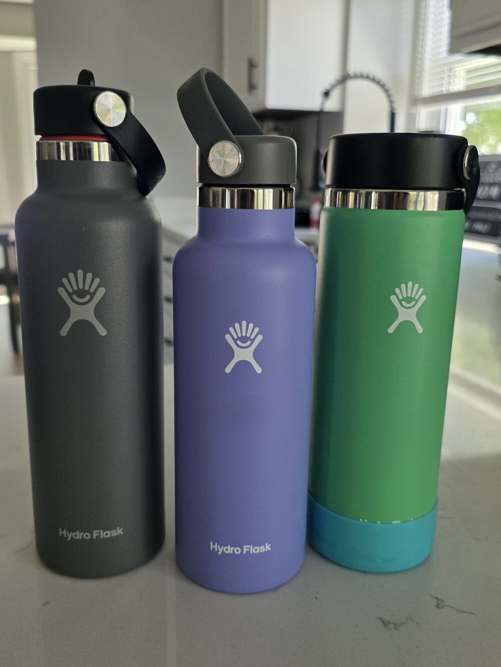 Hydro Flask Bottle Set - Gray, Lavender, Green